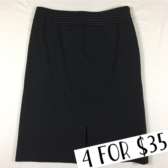 LOFT Dresses & Skirts - LOFT black white striped skirt size 2 petite